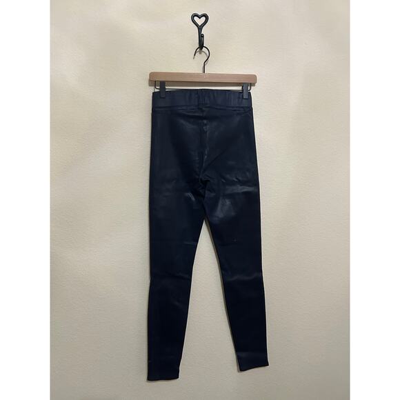 L'Agence Faux Leather Pants Women's Size Small Dark Blue Pull On Trousers Luxury - Picture 6 of 9